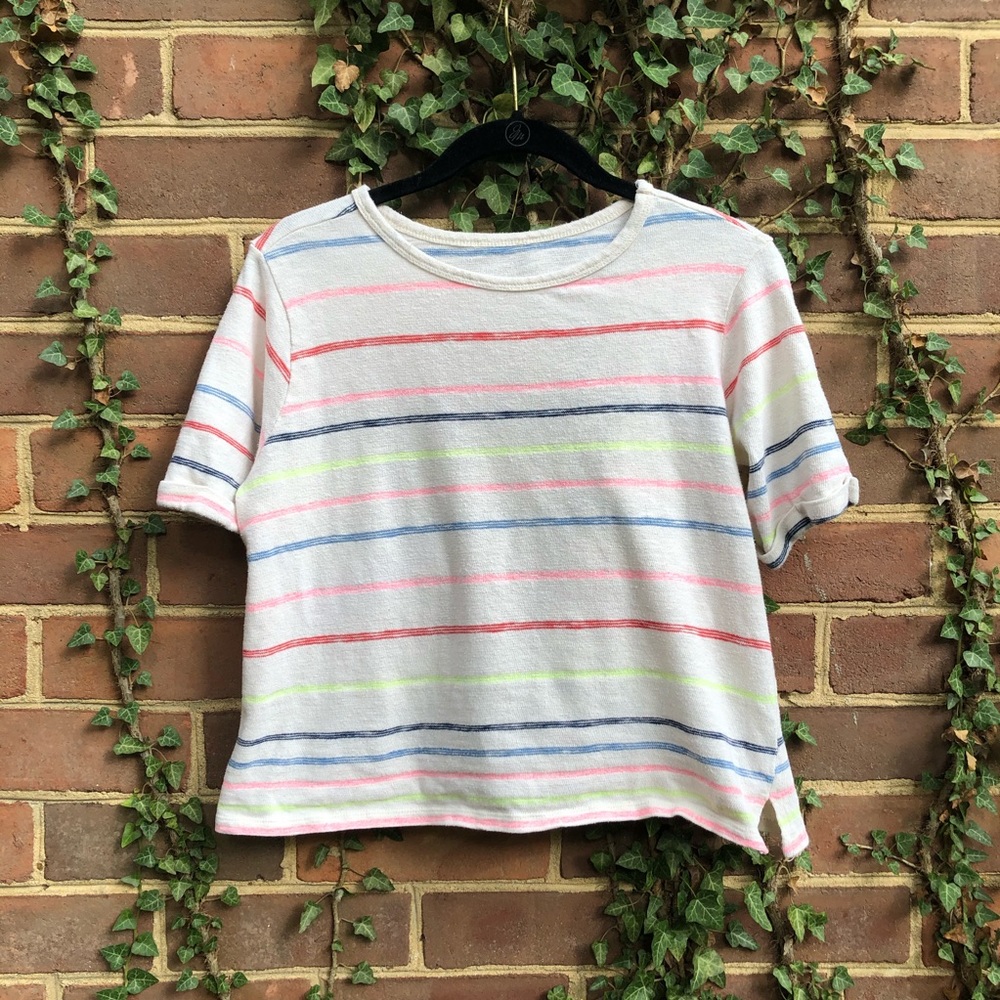 Anthro Neon Striped Tee